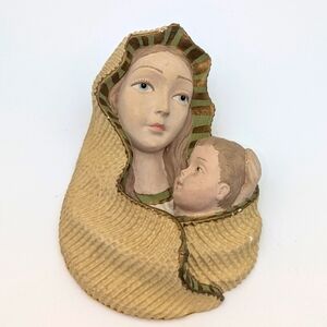 Vintage (1990) Mother and Child Chalkware Figurine